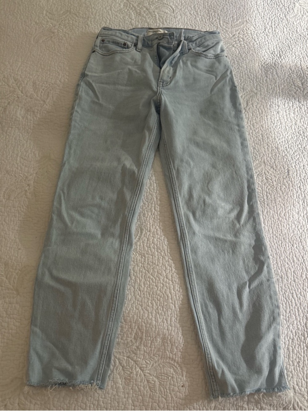 Abercrombie & Fitch Light Blue High Rise 'The Mom' Jeans